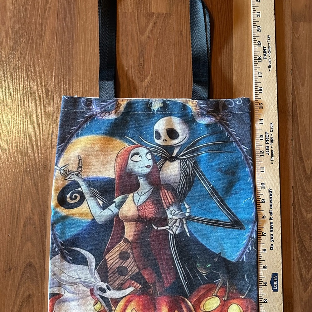 ๐ NWT Nightmare Before Christmas, Jack and Sally canvas tote Halloween ๐ - Picture 4 of 7